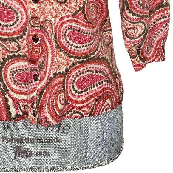 Talbots Cardigan Women L Petite Merino Wool Button Up Swirl Casual Core Cruise - Picture 5 of 10